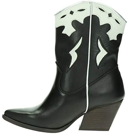 BULLBOXER 329501 Western Boots Stiefel Schlupfstiefel Black Echtleder (38 EU, Black)