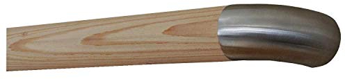 TIBU Lärche unbehandelt Holz Handlauf Geländer 30-500cm mit Edelstahl Enden Wandhandlauf Wand Treppe, Länge: 1000 mm / 100 cm / 1,0 m und Enden: Edelstahl Bogen