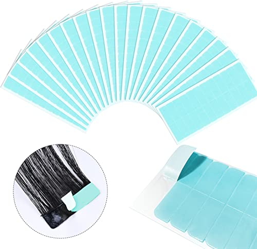 EBANKU 240 Piezas Cinta Adhesiva de Extensión de Pelo Cinta Adhesiva de Doble Cara de Pelo Humano para Extensión de Cabello Pelucas (Verde)