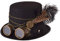 BLESSUME Steampunk-Hut mit Brille, Unisex, Faschingskostüm, Größe M, Farbe P
