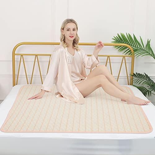 Inkontinenzunterlage Waschbar 100 X 140cm,Super Weiche Wärme Inkontinenz Spannbettlaken Matratzenschoner Wasserdicht Premium Bambusfaser Inkontinenzunterlage Unterlage für Frauen