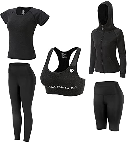 JULY'S SONG Yoga Kleidung Anzug 5er-Set Trainingsanzug Laufbekleidung Gym Fitness Kleidung