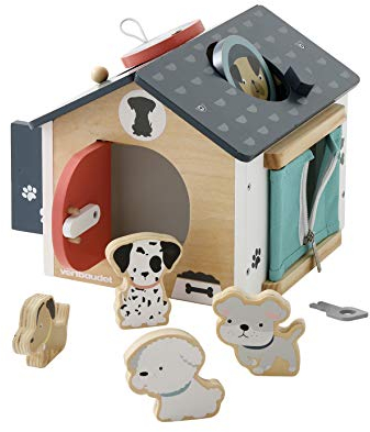 VERTBAUDET Hundehütte aus Holz, mehrfarbig, TU