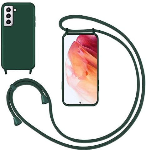 GoodcAcy Silikon Handykette Handyhülle für Samsung Galaxy S22,Smartphone Necklace Hülle mit Band Schutzhülle mit Kette zum umhängen Halskette Flüssig Silikon Case für Samsung Galaxy S22,Grün