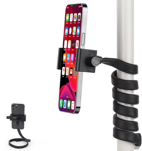 Mippko Portable Flexible Cell Phone Holder Stand for Treadmill/Stroller/Elliptical/Car/Bike/Shopping Cart,Compatible with 3.5~7.5 iPhone/Smartphone, 27.5 inch/70cm Long Arm for Cellphone