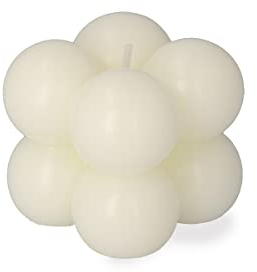 HOMLA - Bubble Kerze Vegan - Deko Aesthetic Kerzen - Bubble Candle - Aesthetic Room Deko - Würfel Kerze - 6x6x6 cm - Ecru