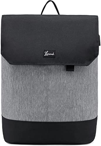 LOVEVOOK Schultasche Mädchen Schulrucksack Teenager Wasserdichter Tasche Damen Klein mit Laptopfach 15,6 Zoll & Anti Diebstahl Rucksack für Reisen, Uni, Schule u. Büro (Grau Schwarz)