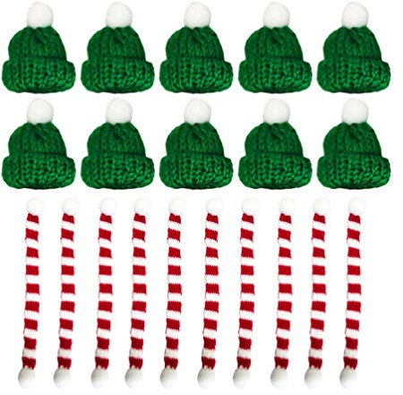 Happyyami 20st Mini-weihnachtsmann-mützen Weihnachtsschal Für Haustiere Mini-weihnachtsmannmütze Mütze Puppe Hut Rotgrüner Minihut Weihnachtsmütze Süßigkeiten Abdeckung Süssigkeit Pflanze