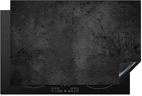 KitchenYeah© Copri Piano Cottura Induzione 81x52 cm Coprifornelli Fornello Proteggi Tutto per la Cucina Fornelli Calcestruzzo - Robusto - Vintage - Rustico - Grigio - Nero