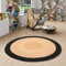 Pergamon Natur Teppich Handgefertigt Jute Rund Wohnzimmer Boho mit Bordüre oder Ethno Style