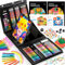 Shuttle Art 335 Piezas Maletin Pinturas para Niños, Juegos de Dibujo, Kit de Arte de Regalo con Caballete Tríptico, Blocs, Libros para Colorear, Pastel, Ceras, Acuarelas, Lápices de Colores (Negro)