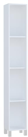Baikal Armario de Baño, Mueble de Baño, Armario Alto. Muebles Auxiliares. Estanteria. Columna. Entrega en Kit. Serie Abierta 27 x 180 cm Blanco
