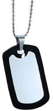 AMDXD Edelstahlketten für Männer, Dog Tag Anhänger Bead-Kette, Elegante Herren Silber Kette, 50 CM