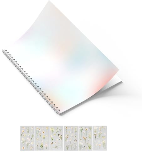 Jolly Stickers Sammelalbum | 100 leere anti-Haft-Seiten (50Blatt) | glitzernder Geschenkkarton mit Schleife & Personalisierungskarte | inkl. 6xFilzstickerbogen mit Meeresmotiven