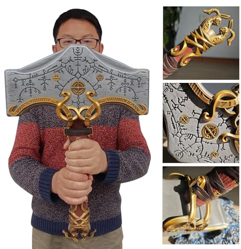 Nordischer Wikinger Gott des Donners Thors Echter Hammer Metall Mjolnir Ragnarok Waffen-Requisiten in voller Größe