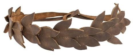 Heather's, Flowered Crown for Women, Rustic Headband, Hairband, Headpiece, Forehead Diadem, Full Grain Leather, Handmade, Bourbon Brown