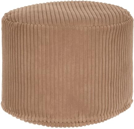 DreamRoots Rund Hocker Cord 50x50x35 cm - Sitzpouf für Couch, Sessel und Sofa im Wohnzimmer