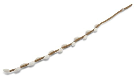 Deko Weide Zweig mit weißen Kätzchen aus Filz Ostern Osterdeko Frühling Fairtrade weich 60cm lang leicht unzerbrechlich