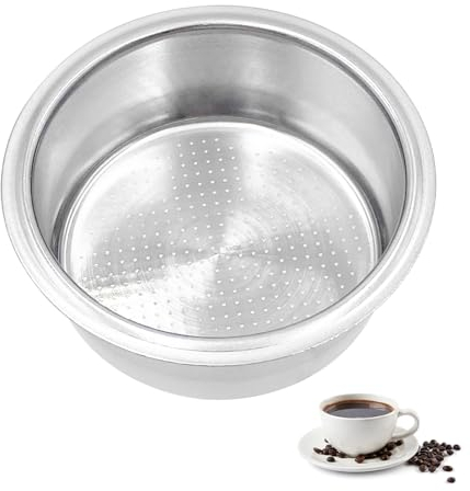 51mm Sieb Kaffeesieb Filterkorb Espresso Sieb - Einschichtiges Filterkorb Siebträger Wiederverwendbare Edelstahl Siebträgerfilterkorb Espresso Basket Bodenlosen Siebträger (2 Tasse)
