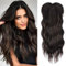 PORSMEER Haar-Topper für Frauen 45cm Lang Gewelltes Haarteile Synthetische Perücken-Topper für dünnes Haar Highlight Clip In Wiglet mit Pony Haarvolumen hinzufügen(Schwarz gemischt braun)