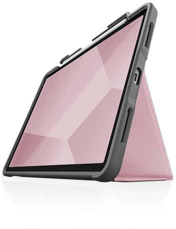 STM Dux Plus - Funda para iPad Air de 11 pulgadas M2 de 6ª generación 2024 (5ª/4ª generación), ultra protectora, ligera de goma con parte trasera transparente, soporte para Apple Pencil con cubierta
