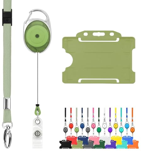 Lanyards Tomorrow.co.uk Einziehbares Schlüsselband und Ausweishalter-Trio im Dreierpack von LanyardsTomorrow – Set beinhaltet ein einzelnes, schlichtes Schlüsselband, einen ausziehbaren Karabinerhaken