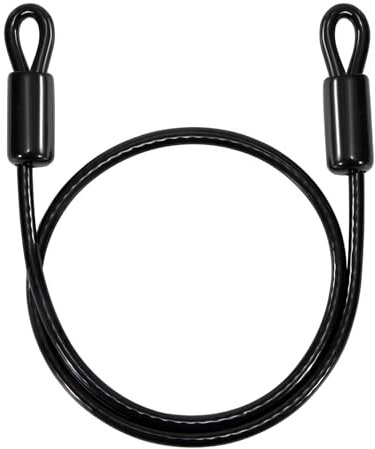 GUNGY Cable de Acero para Bicicleta Candado Bicicleta 1M Largo 8mm Espesor Cable Doble Bucle de Seguridad para Cadena Bicicleta Antirrobo Negro