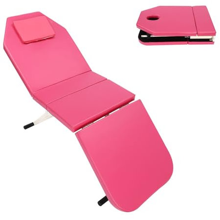 Ciounmb Mobile 3-Zonen-Massageliege: Pink Massagebett Klappbar, tragbar, höhenverstellbare Therapie-Massagebank mit Kopfstütze & Zubehör, Massagetisch, Therapieliege, Kosmetikliege