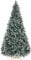 Clevich Künstlicher Weihnachtsbaum 180cm Nordmanntanne Premium mit Schnee-Effekt, 32 Tannenzapfen & 1092 Spitzen, Schnellaufbau Klappsystem, inkl. Christbaum Holzständer