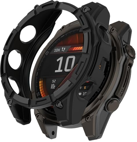 SumRioo Hülle Kompatibel mit Garmin Fenix 8 51 mm, Anti-Fleck, Kratzfest, Stoßfeste Cover Kompatibel mit Garmin Fenix 8 51 mm Ultradünne TPU Schutzhülle, Schwarz