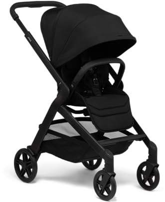 Joolz Hub2 Kompakter Kinderwagen – Leichter & Wendiger City-Buggy | ab Geburt bis 22kg, Einhand-Faltung, Ergonomischer wendbarer Sitz mit flacher Liegeposition für Neugeborene, Space Black