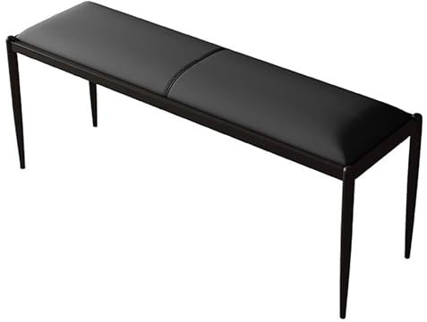 ZXTRYBHD Gepolsterte Küchenbank, Küchensofa, Sitzbank Holz aus Kunstleder, Eingangsbank mit Metallrahmen, für Eingangsbereich, Wohnzimmer(Black,120cm/47.2in)
