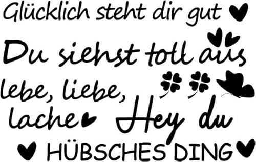 2 Stück Motivationsspiegel Aufkleber mit Zitaten, Wandtattoos, Fensterdeko, Geschenkidee für Badezimmer & Wohnung - Selbstklebende Wandsticker mit Inspirationssprüchen, Selbstbewusstsein fördern