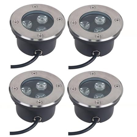 Foco LED Ultrafino De 4 Piezas - Iluminación Subacuática Impermeable De 3 W, Foco LED Para Exteriores Resistente Al Agua IP68, Luz Empotrada Para Piscina, Jardín, Terraza(Warm White,3W(110-230V))