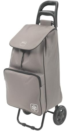 Metaltex Krokus Einkaufstrolley 50 L mit Kühltasche, abnehmbare Tasche