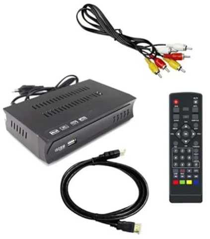 Bosiyrggrl ISDB-T 1080P HD Set Top Box Receiver für digitale Video-Streaming, terrestrisch, mit Kabel für Brasilien/Chile, EU-Stecker