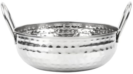 Olympia Hammered Kadai Table Presentation Dish Stainless Steel, 170mm | Elevates Indian dining presentation with a textured, rust-resistant surface, built for heavy commercial hospitality use.