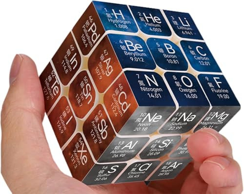 Periodensystem Zauberwürfel Chemische Elemente, Speed Zauberwürfel 3x3 Speed Cube, Original Speedcube Stickerless, Cube Element Würfel, Puzzle Cube Spielzeug für Kinder und Erwachsene