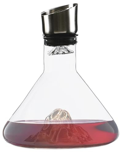 Carafe à décanter en verre de 1500 ml avec aérateur intégré et filtre à vin Aérateur de vin en verre décanteur de vin sans gouttes