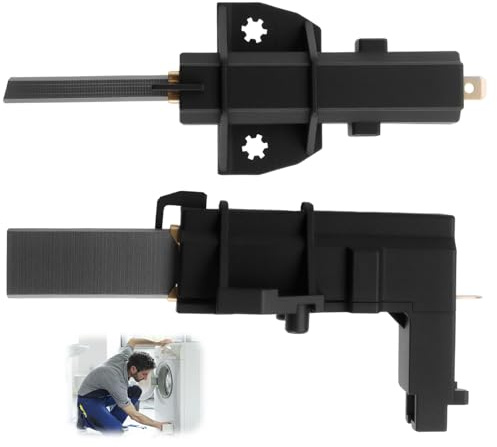 2PCS Suitable for Front-Loading Washing Machine Motor Carbon Brushes Motor Carbon Brush Compatible for Hoover Dynamic Next A127 AAA140 AB105001 AB110001 Candy Bosch Hotpoint Machine Replace fits Black