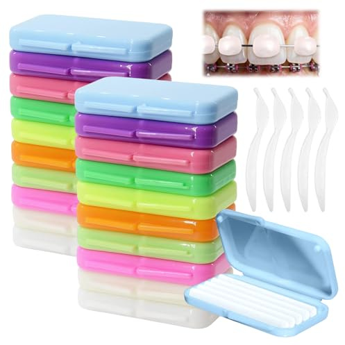 20 Cajas/100 pcs Cera Para Brackets Ortodoncia Cera Dental Para Ortodoncia | Alivia Molestias Causadas Por Irritación, Aplicable A Aparatos Dentales Aparatos ,Ortopédicos ,Retenedores,Con 5 Cortadores