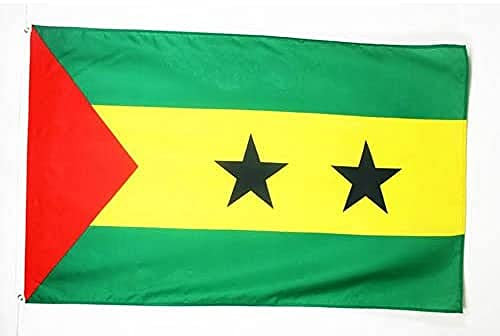 AZ FLAG - Bandera Santo Tomé Y Príncipe - 90x60 cm - Bandera Santotomense 100% Poliéster Con Ojales de Metal integrados - 50g - Colores Vivos Y Resistente A La Decoloración