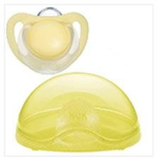 Nuk Schnullerhalter gelb + Silikon gelb 6-18 m