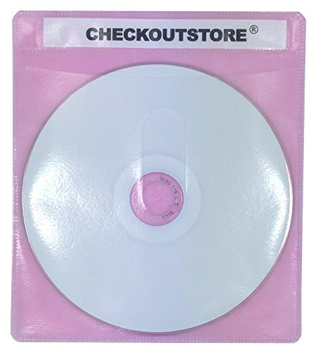 (300) CheckOutStore PREMIUM CD Double-sided Storage Plastic Sleeve (Pink)