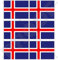 Island isländische Flagge 40mm Mobile, Handy Vinyl Mini Aufkleber, Abziehbilder x6 Stickers