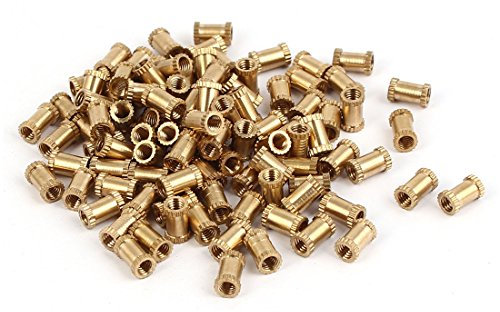 Aexit M3x Nägel, Schrauben & Befestigungen 7mm x 4.3mm Zylinderschloss aus Messing gerändelt Gewinde Einsatz embedment Sets mit Schrauben & Muttern Muttern 100
