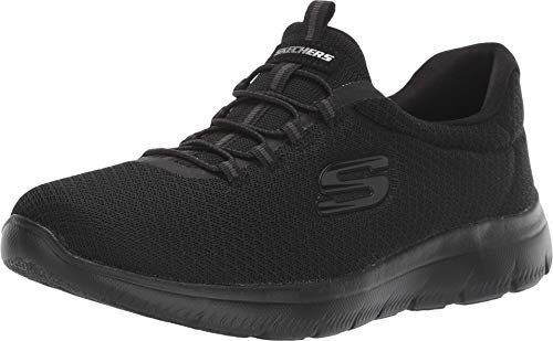 Skechers Women's Summits Sneaker, Black White Car, 35 EU Weit
