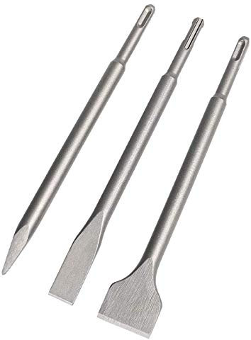 Flintronic Cincel SDS Plus 3pcs, Juego de Accesorios de Herramientas Eléctricas 220-250MM, Adecuado para Concreto, Mampostería,Taladros Ligeros y Martillos de Impacto