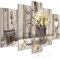 B&D XXL - Leinwand Bilder Blumen Holz 100x50 cm Vlies Leinwandbild 5 Teilig Kunstdruck modern Wandbilder Groß XXL Wanddekoration Design Wand Schlafzimmer Bild - Rose Fahrrad Herz n-C-0291-b-m
