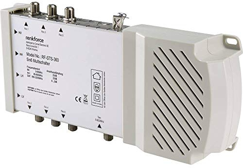 Renkforce RF-STS-360 SAT Multischalter Eingänge (Multischalter): 5 (4 SAT/1 terrestrisch) Teilnehmer-Anzahl: 6 Quad-LNB